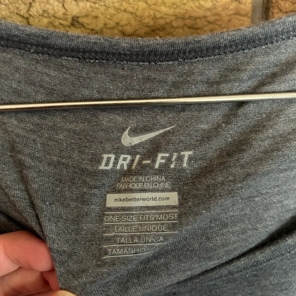 Nike Dri-Fit Athletic Casual Grey and White Ombre Lightweight Shirt One Size - Picture 3 of 5